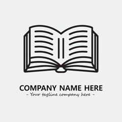 Book illustration black and white for logo company vector image
