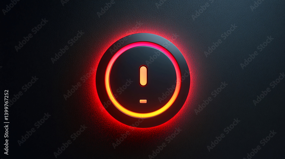 Poster error warning attention sign red light notification problem alert danger caution exclamation point g
