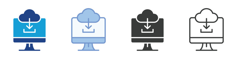 Cloud Download Computer Icons Collection – Multiple Vector Styles Icons