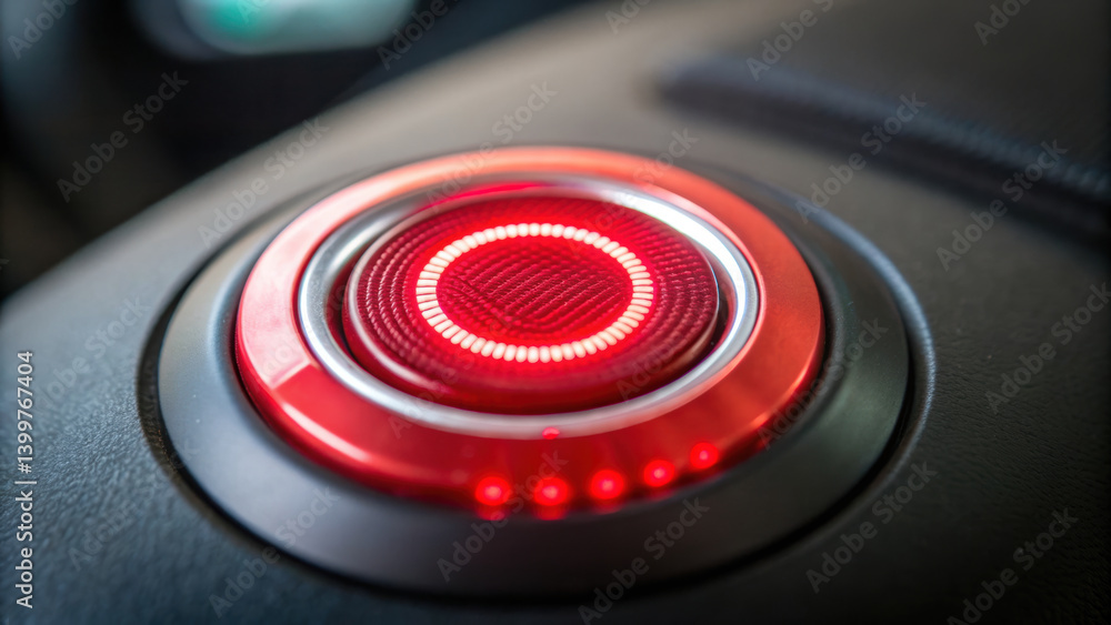 Aufkleber red emergency button concept is prominently displayed, symbolizing safety and quick response in crit