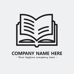 Book illustration black and white for logo company vector image
