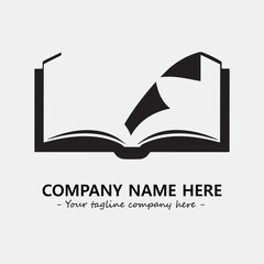 Book illustration black and white for logo company vector image
