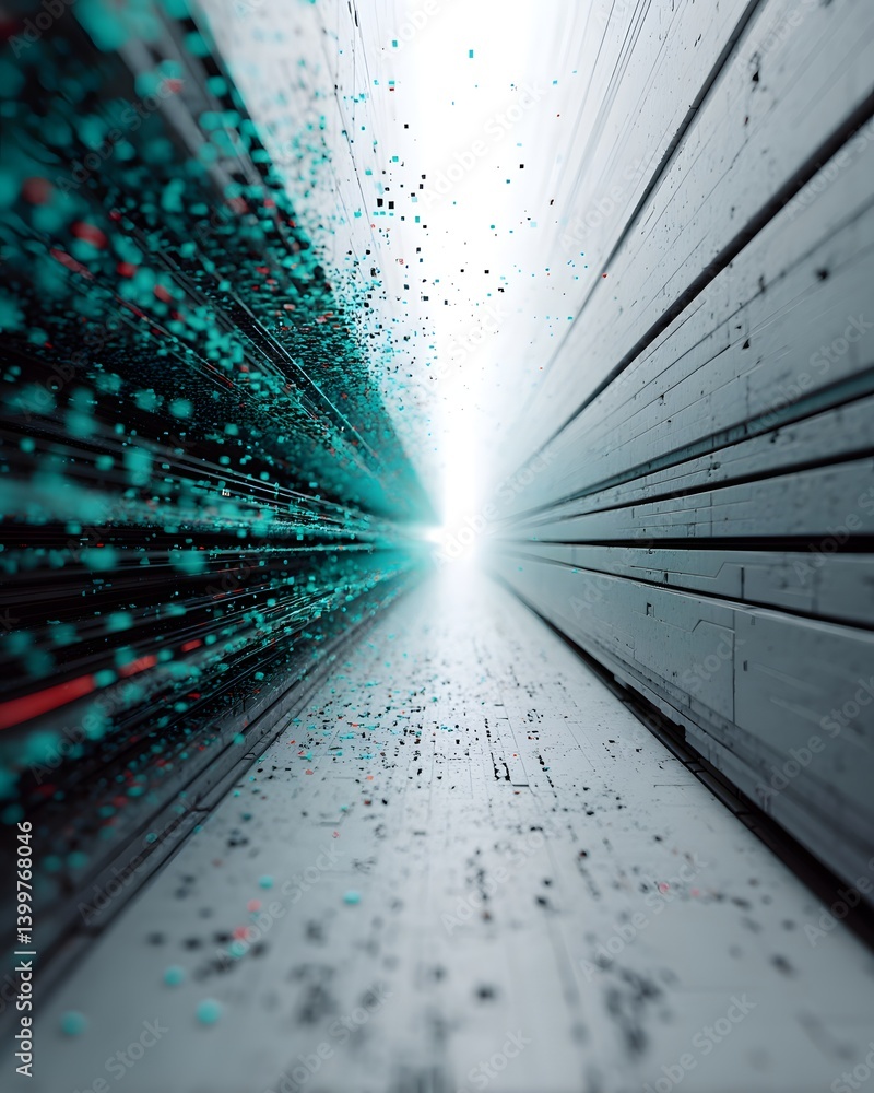 Poster computation-driven ai, quantum-inspired deep learning models processing massive datasets, futuristic