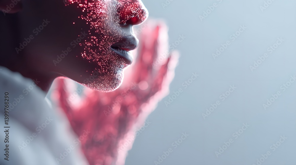Poster predictive artificial intelligence revolutionizing decision-making, massive futuristic data streams 