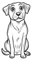 Fototapeta premium Adorable Minimalist Dog Coloring Page Vector Illustration for Kids and Adults