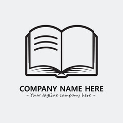 Book illustration black and white for logo company vector image
