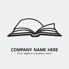 Book illustration black and white for logo company vector image
