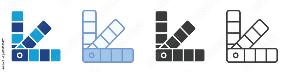 Aufkleber color scheme pantone icons collection – multiple vector styles icons