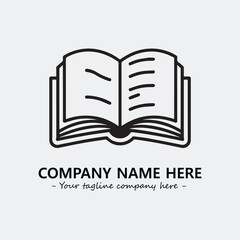 Book illustration black and white for logo company vector image
