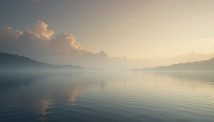 Fototapeta premium sunrise over the lake