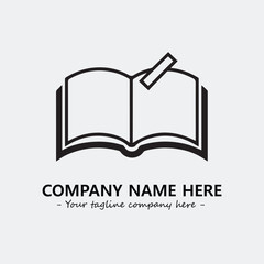 Book illustration black and white for logo company vector image
