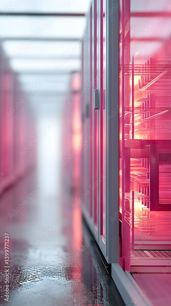 Poster ai efficiency in action, futuristic supercomputers optimizing machine learning models, glowing circu
