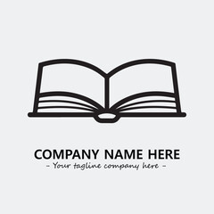 Book illustration black and white for logo company vector image
