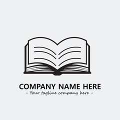 Book illustration black and white for logo company vector image

