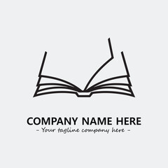 Book illustration black and white for logo company vector image
