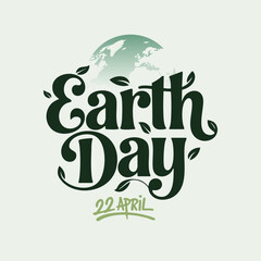 Mother Earth Day Typographic Background Design Illustration