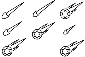 comet line art in minimalistic celestial artwork