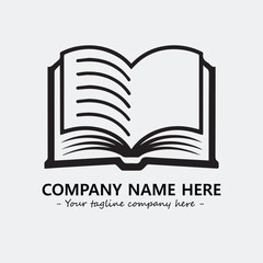 Book illustration black and white for logo company vector image
