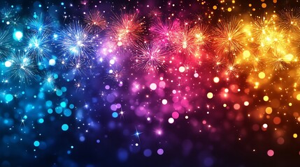 Obraz premium Colorful Fireworks Celebration Background.