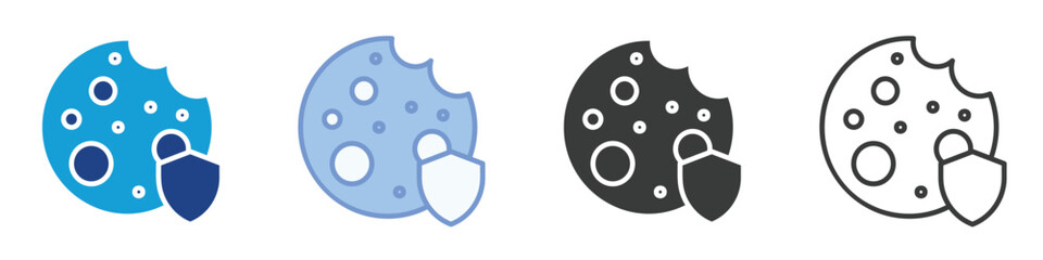 Cookies Protection Icons Collection – Multiple Vector Styles Icons