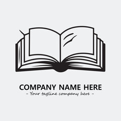 Book illustration black and white for logo company vector image
