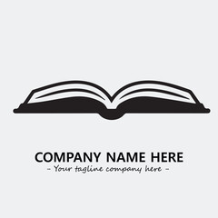Book illustration black and white for logo company vector image
