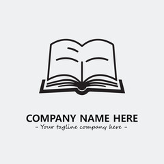 Book illustration black and white for logo company vector image
