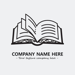 Book illustration black and white for logo company vector image

