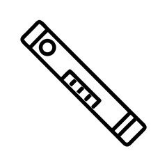 Leveling rod outline on a white background