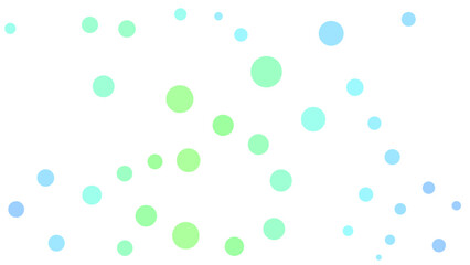 A pattern of soft, overlapping circles in light blue and green hues on a white background, creating a whimsical, airy effect.