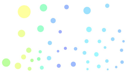 Abstract design featuring soft pastel circles in varying sizes and colors, creating a whimsical, floating effect on a white background.