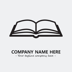 Book illustration black and white for logo company vector image
