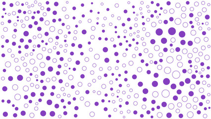 A textured background featuring various sizes of purple circles scattered on a white surface, creating a playful and dynamic pattern.