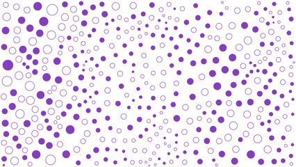 Abstract pattern of scattered purple and white circles on a light background, creating a dynamic and playful visual texture.