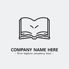 Book illustration black and white for logo company vector image
