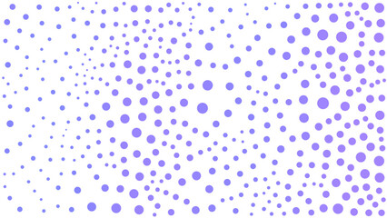 A pattern of varying-sized lavender dots scattered across a white background, creating a soft, abstract design.
