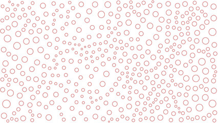 A pattern of various-sized red circles on a white background, creating a whimsical, scattered design.