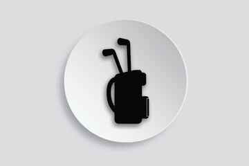 Golf bag icon, ideal for golfing, outdoor leisure, or sports equipment themes.