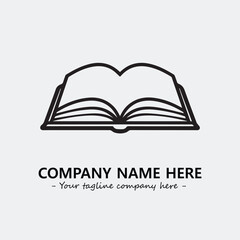 Book illustration black and white for logo company vector image

