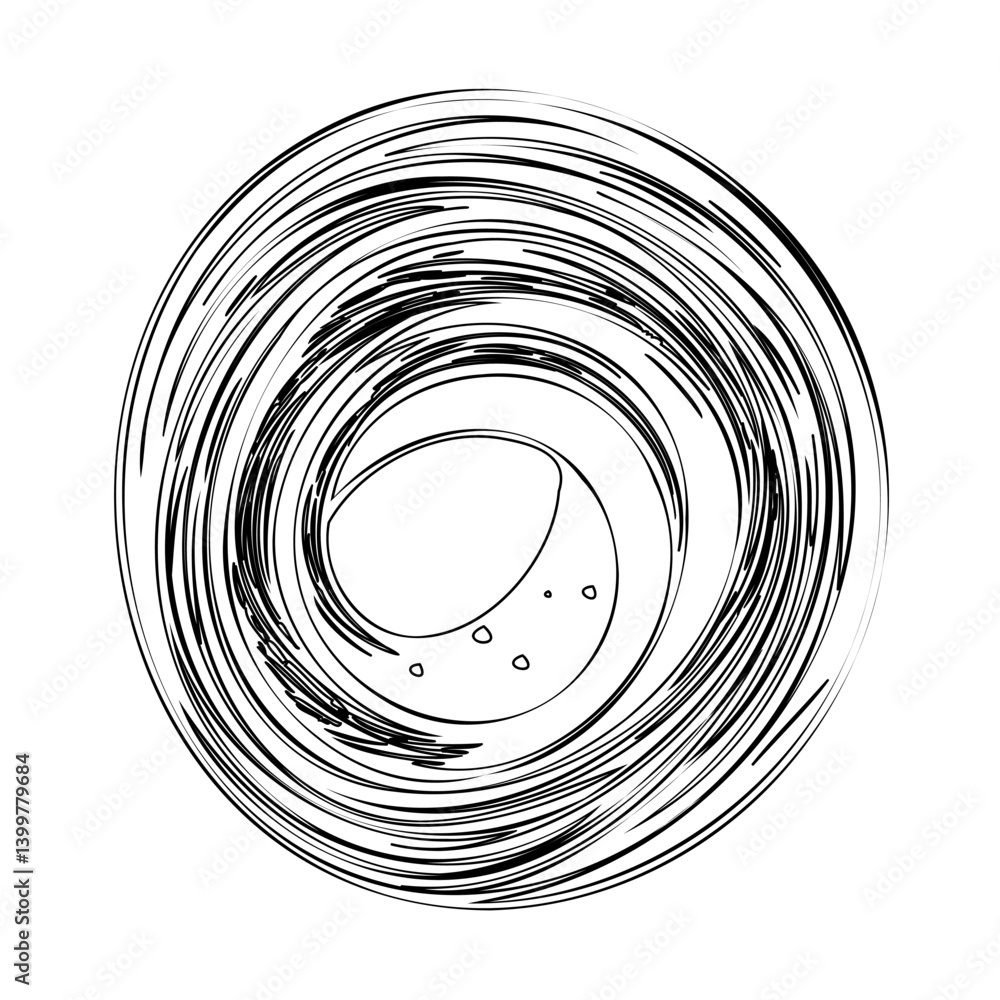 Poster abstract celestial orb with scratched texture