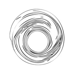 Circular Swirl of Graphic Lines Abstract Design