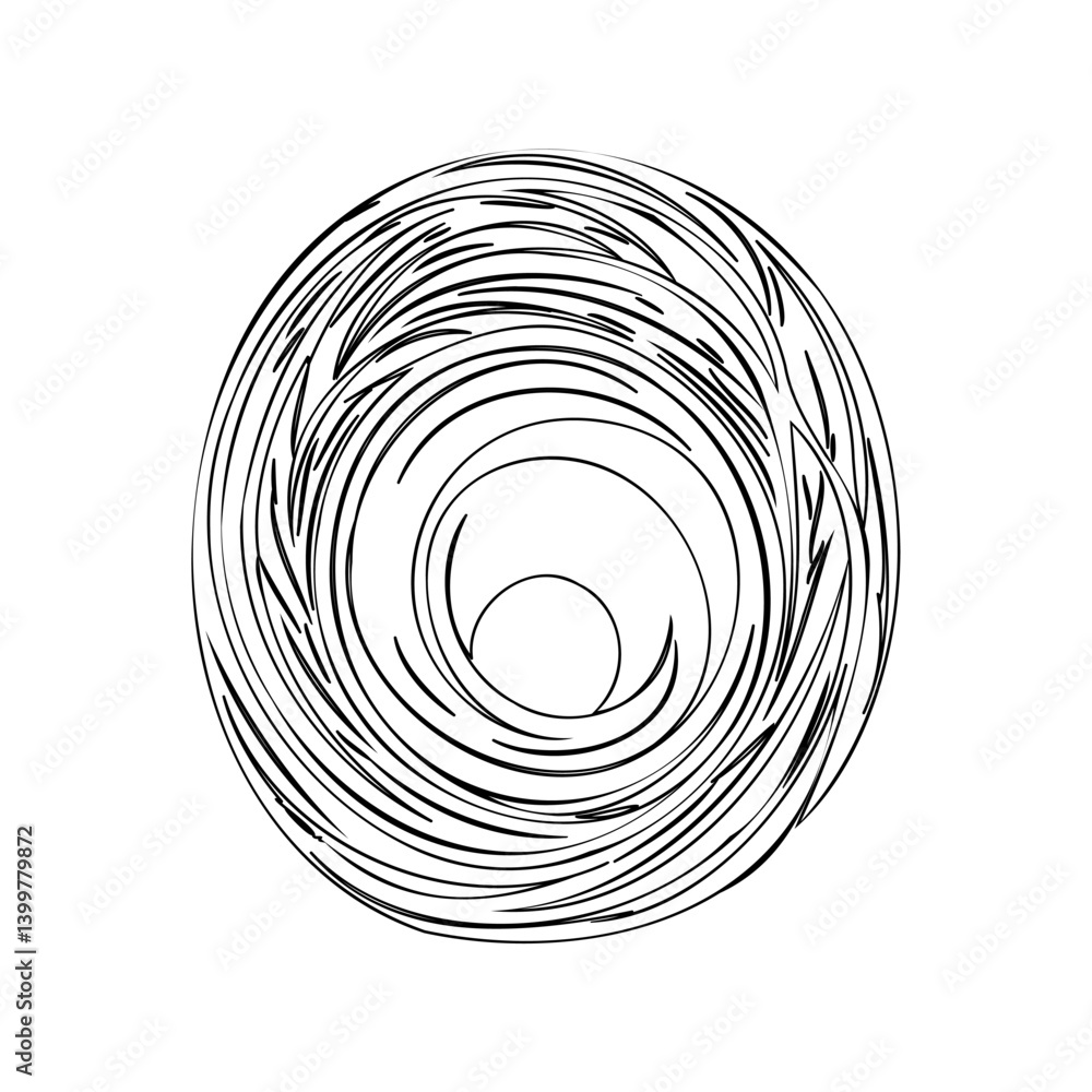 Poster circular vortex of curved lines design element