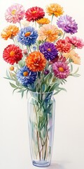 Obraz premium Vibrant Floral Arrangement in Vase