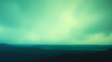 Obraz premium A surreal infrared-toned minimalist abstract art piece. Large, soft green and turquoise fields over dark navy with gentle transitions and a slight canvas texture. Rothko-inspired aesthetic with an ot.