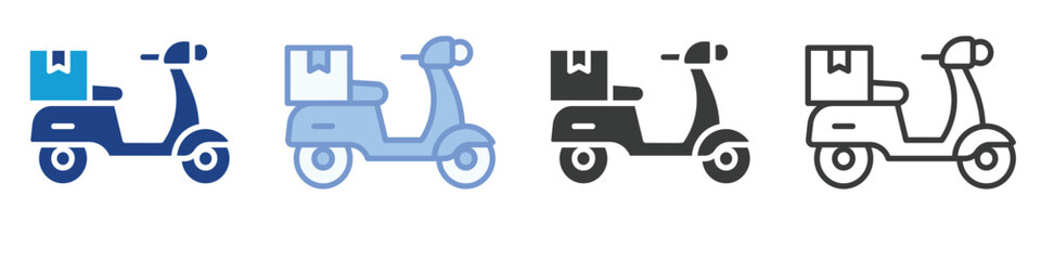delivery motorcyle Icons Collection – Multiple Vector Styles Icons