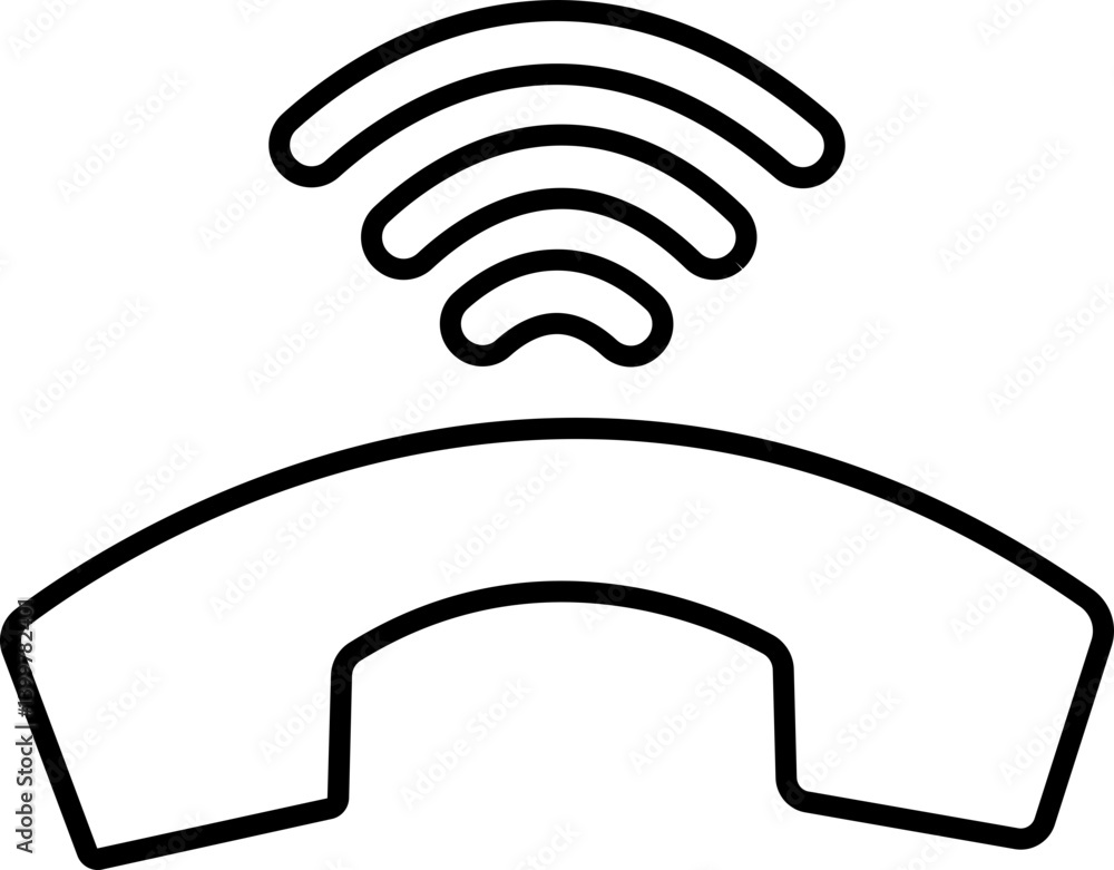 Poster phone call icon in line isolated on transparent background.