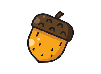 Set icon of an Autumn Season Acorn