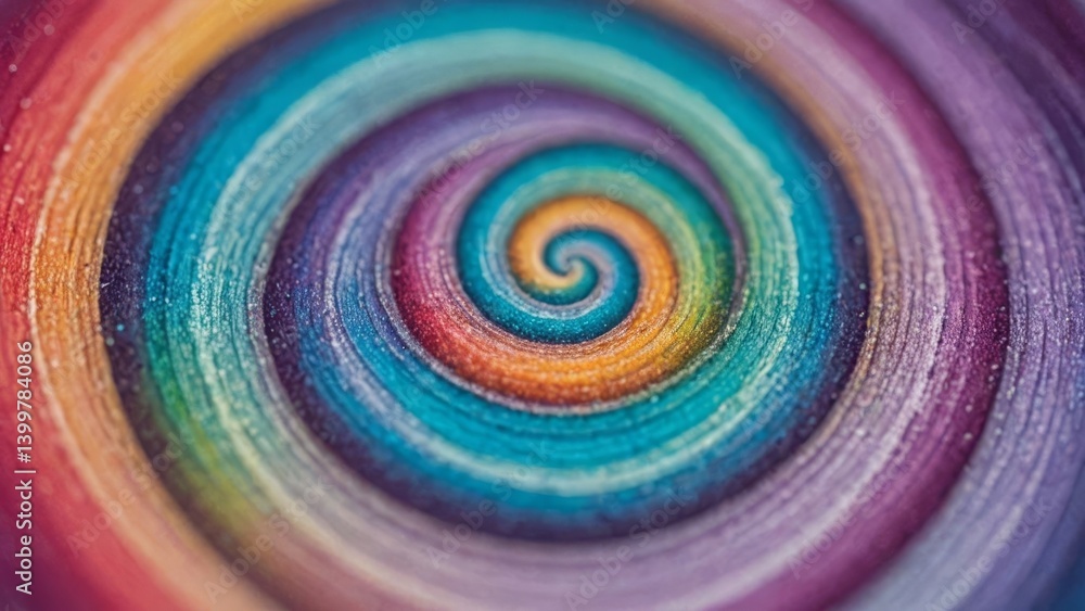 Poster colorful spiral pattern, creating a mesmerizing and vibrant visual effect