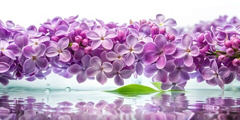 Aerial Drone Photography Lilac Flowers Water, Stunning Lilac Bouquet, Overhead View, Purple Lilac Blooms, Water Photography, Floral Drone Shot, Spring Flowers, Fresh Lilacs