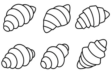 croissants line art delicious flaky croissant bakery sketch